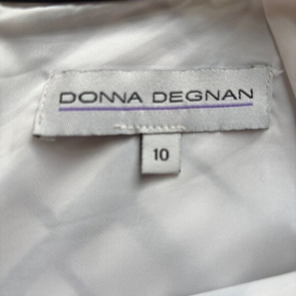 DONNA DEGNAN Size 10 Skirt Lined Black and White Knee Length Buckle Detail EUC - Picture 4 of 5